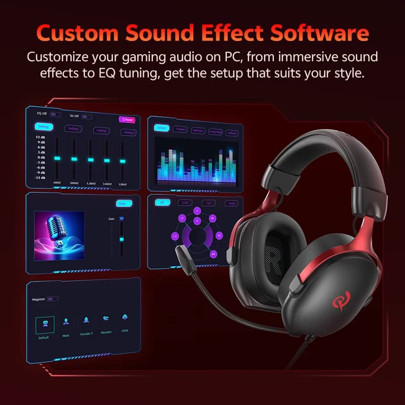 QCY VN200 Pro H7GM USB Gaming Headset with 7.1 Surround Sound Volume Control Wired Multi Platforms Headphone for PC Game Movie - 2