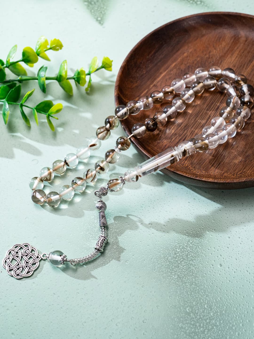 1pc 51 transparent vertical eye beads bracelet with Islamic pattern pendant, eye amulet, suitable for daily prayer Tasbīḥ - 6