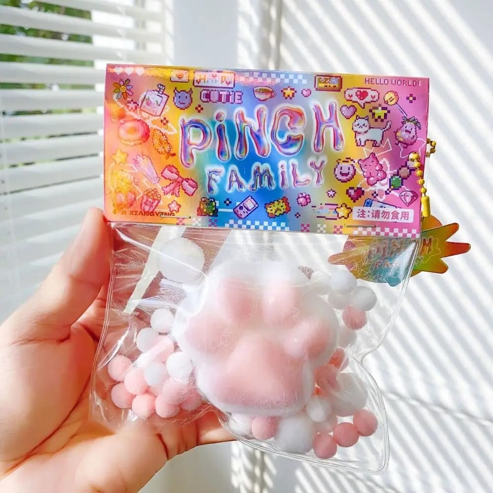 Mochi Taba Squishy NEW Fidget Toy Cute Plush Cat Paw Foot Squeeze Toy  Simulation Bread Food Slow Rebound Anti Stress Relief Toy - 2