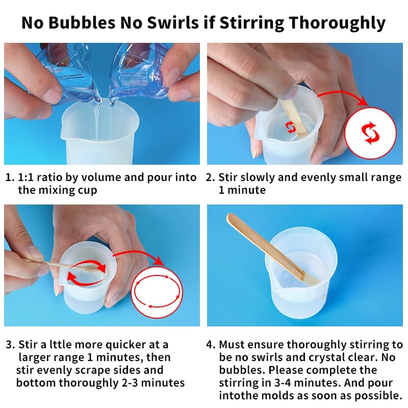 طقم راتنج إيبوكسي شفاف كريستالي 1:1، خالي من الفقاعات، لطلاء وصب الحرف والمجوهرات يدويًا - 3
