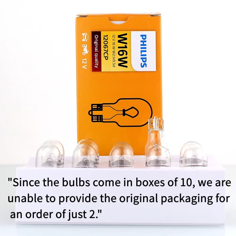 Philips 2 Lamps 12V W16W W2,1x9,5d Vision Original Car Reverse Bulb Brake Lamp Standard Signals Rear Light 12067CP - 4