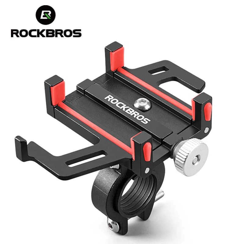 حامل هاتف ROCKBROS للدراجات النارية والدراجات الكهربائية، حامل من سبائك الألمنيوم CNC بخمسة مخالب للهواتف الذكية
