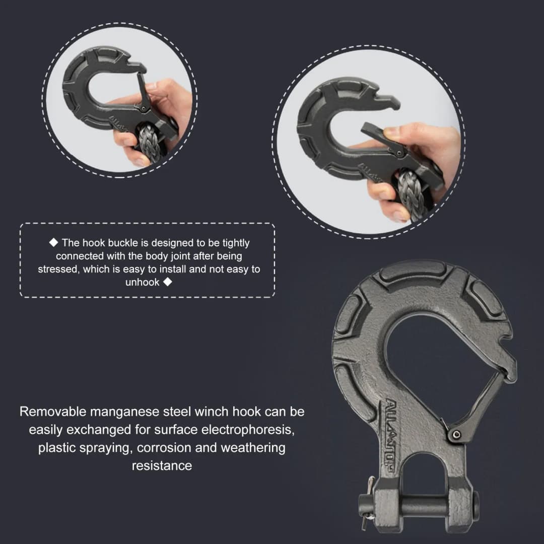 حبل سحب صناعي للسيارات الرباعية الدفع، مقاس 8 ملم * 15 متر، اكسسوارات سيارات، حزام مقطورة، قوة شد قصوى 20500 رطل - 6