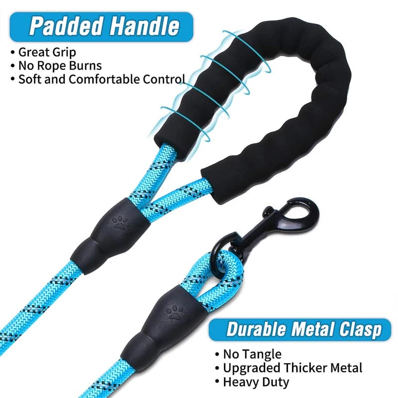 3m pet Reflective Nylon tow rope non slip foam handle pet Adjustable towing ropes  large middlesmall dogs outdoors Pet Supplies - 5