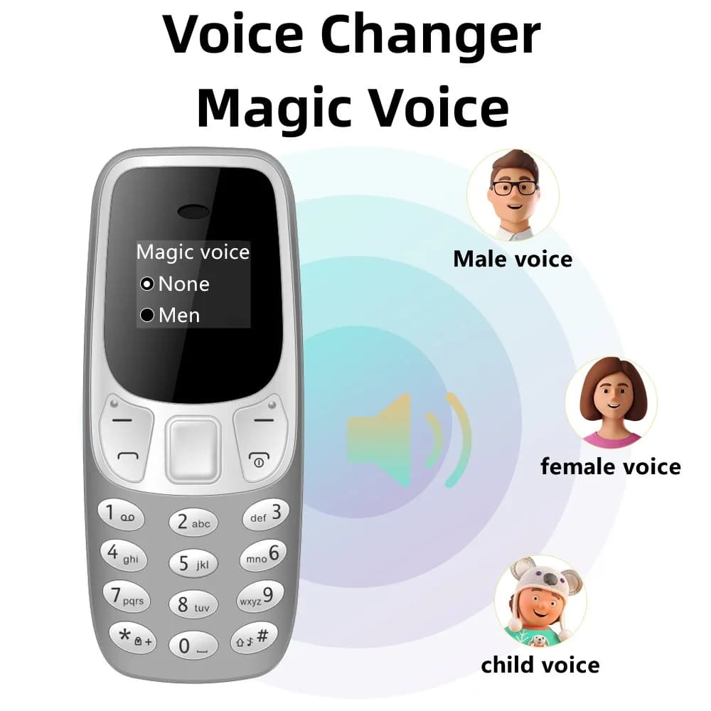 SERVO Small Mobile Phone Bluetooth Dialer Magic voice Low Radiation Telephone Call Recording 2/3 SIM GSM Unlocked Mini Cellphone - 5