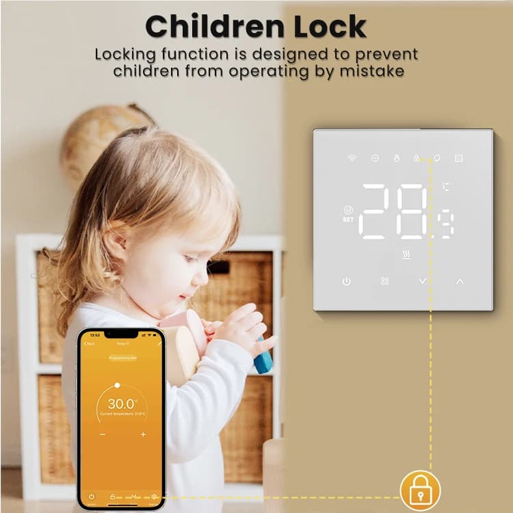 ترموستات تسخين واي فاي AVATTO 220 فولت، جهاز تحكم ذكي في درجة حرارة تسخين الأرضيات بالماء الكهربائي متوافق مع Tuya وGoogle Home وAlexa وAlice - 6