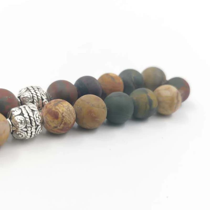 Tasbih Natural Jasper Red Picasso stone 33 beads bracelet muslim accessories Eid ADHA on hand islamic turkish jewelry - 3