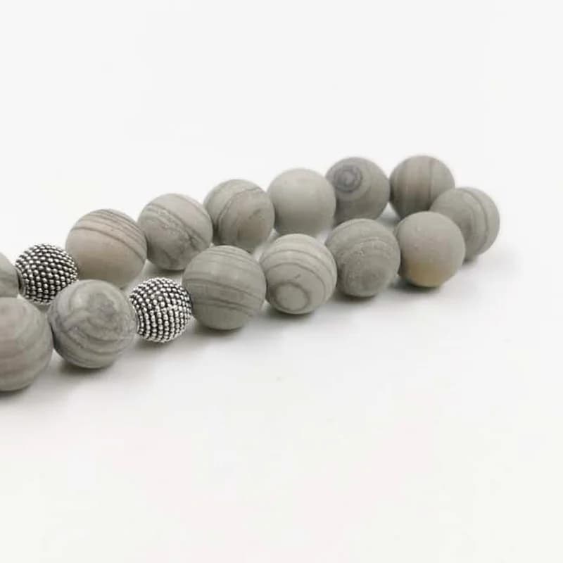 مسبحة حجر طبيعي هدية للمسلمين، 33 حبة، هدايا عيد الفطر ورأس السنة الهجرية، سوار على الموضة العربية - 2