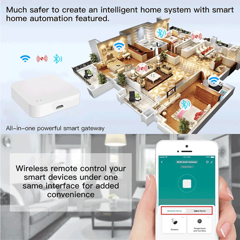 مركز بوابة Tuya Zigbee لاسلكي لأتمتة المنزل الذكي لأجهزة Zigbee عبر Smart Life يعمل مع Alexa وGoogle Home - 6