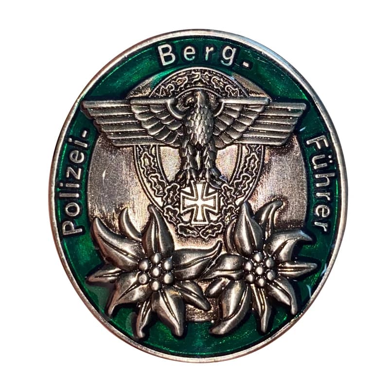 German Police Mountain Trooper leader Pin excellent reproductions of the Polizei Berg fuhrer Badge
