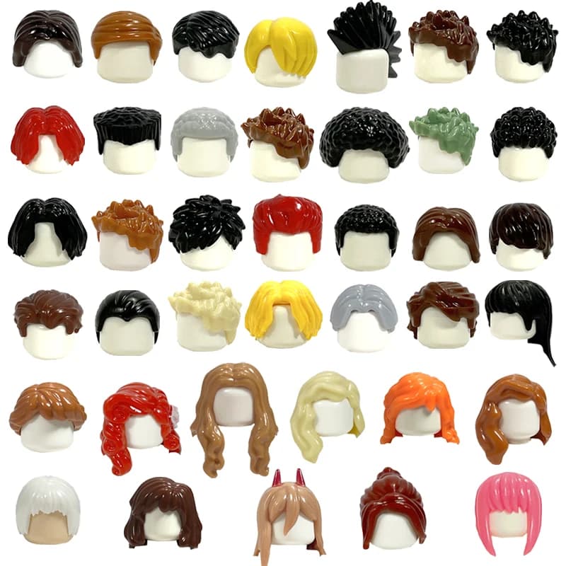 KT Block Min Building Blocks Boy's Hair Girl's Hair Curly Hair Accessories MOC Figures Hair Children's Toys