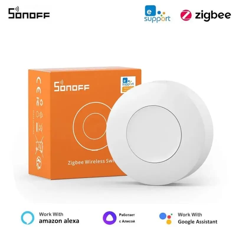 SONOFF SNZB-01P زر مفتاح ذكي لاسلكي Zigbee تحكم صوتي للمنزل الذكي متوافق مع تطبيق EWeLink وAlexa ومساعد Google