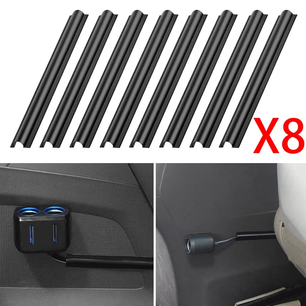 غطاء سلك مخفي للسيارة ذاتي اللصق منظم وحامي سلك كهرباء مقسم تلقائي لخط USB والصوت والفيديو