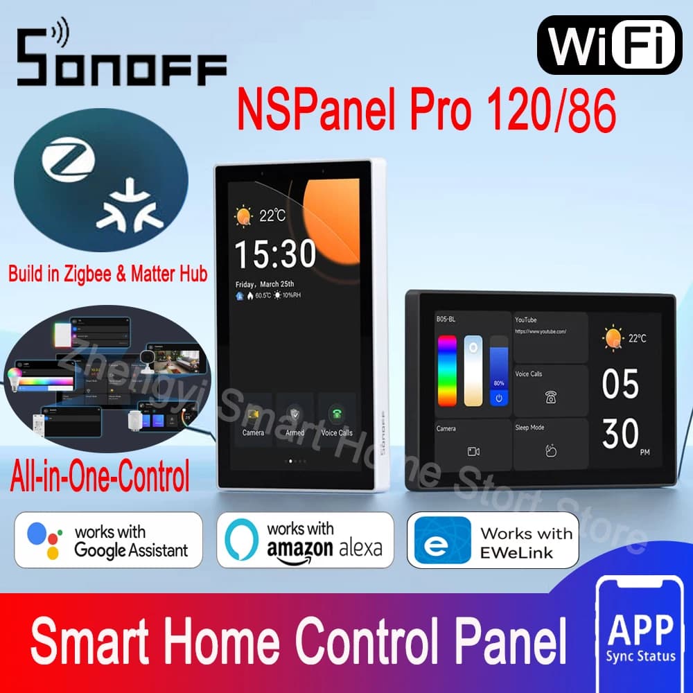 لوحة تحكم منزلية ذكية SONOFF NSPanel Pro 120/86: بوابة Zigbee، مركز Matter، دعم جميع أجهزة Sonoff