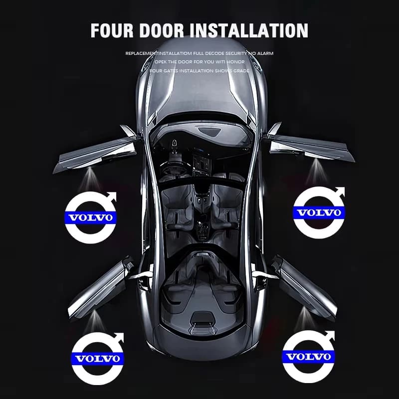 مصابيح ترحيبية LED HD لباب السيارة لسيارات فولفو Rdesign Polestar AWD V50 S60 XC60 S40 XC40 XC90 V60 S80 S90 V90 V70 T6