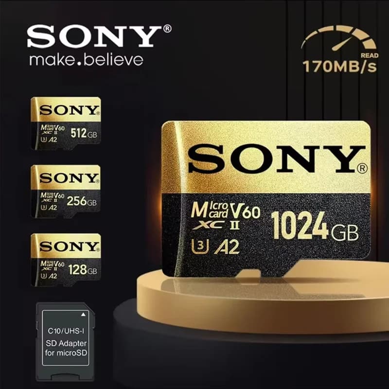 بطاقة ذاكرة SONY سعة 1 تيرابايت، بطاقة Micro TF SD سعة 512 جيجابايت، بطاقة SD Micro فائقة، 256 جيجابايت، 128 جيجابايت، بطاقة SD C10 TF فلاش لهواتف Xiaomi والكاميرا والكمبيوتر اللوحي
