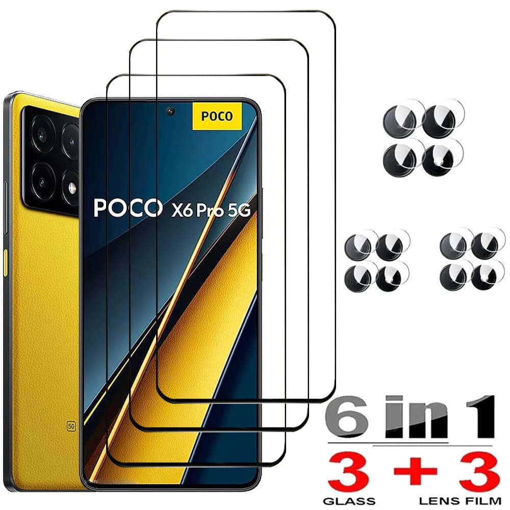 واقي شاشة زجاجي mica Poco F8 Ultra F7 X7 X6 F6 Pro 5G زجاج Little X6 X5 F5 Pro زجاج مقوى لجهاز Xiaomi Poco F7 Ultra زجاج أمامي لهاتف Poco X7 Pro
